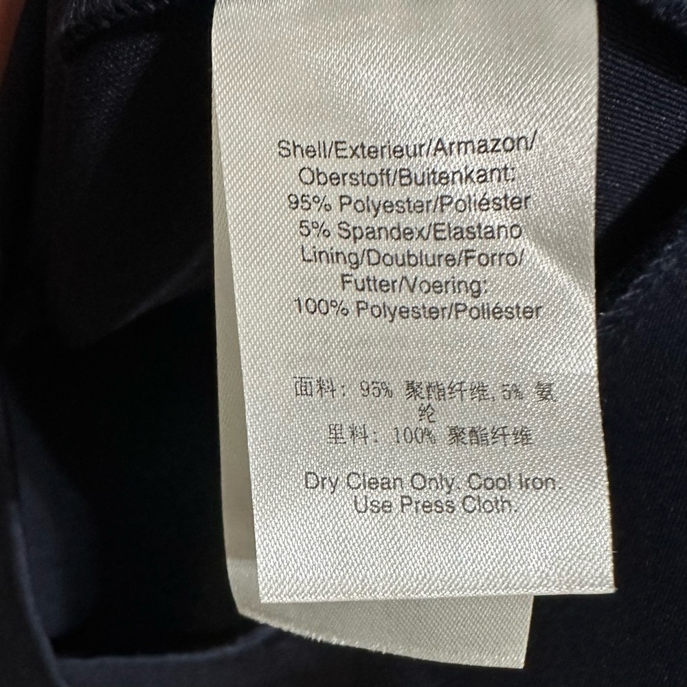 Donna Karan Navy Ruffle Bottom V-Neck Sleeveless Zipper Cocktail Party Dress 14 - Picture 7 of 11